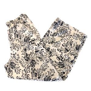 Christian Siriano New York linen/rayon wide leg cream & black pants XS